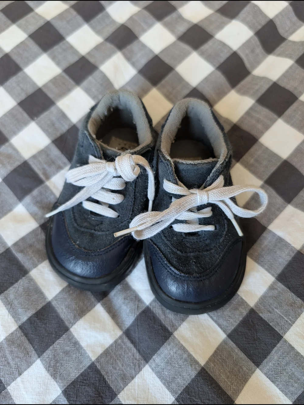 Baby Walker Navy Leather Sneakers